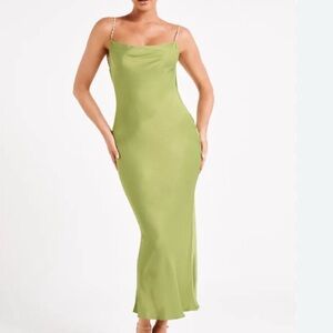 MESHKI — Formal Green Satin Dress
